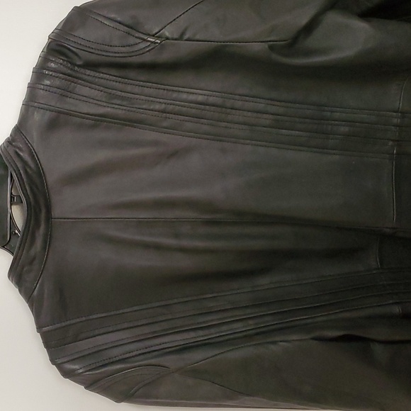 Soft Genuine Black Leather biker style jacket 22/24 - Picture 9 of 14